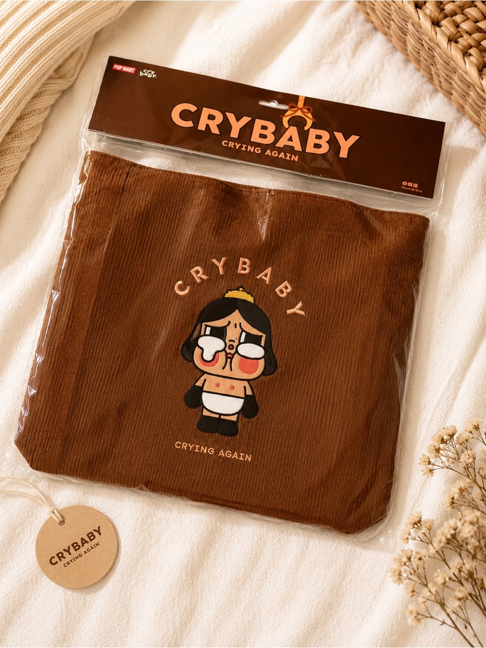 CRYBABY Brown Corduroy Tote